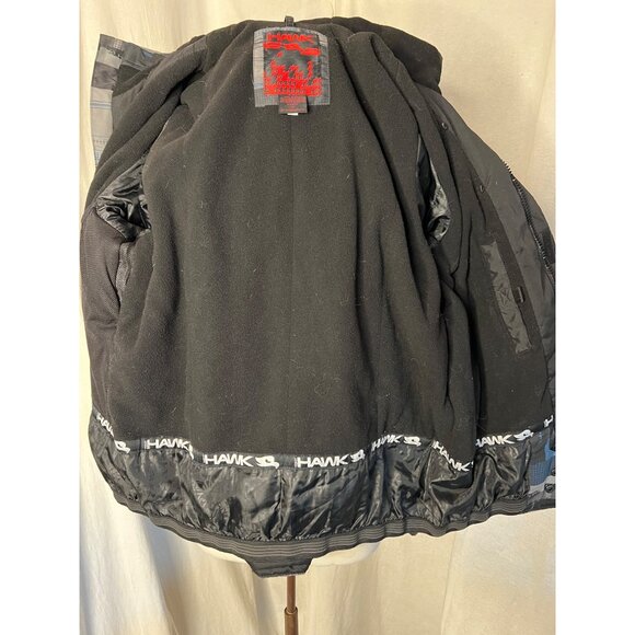 Tony, Hawk jacket medium plaid blue black hooded full-zip-pocket-under arm - Picture 10 of 16